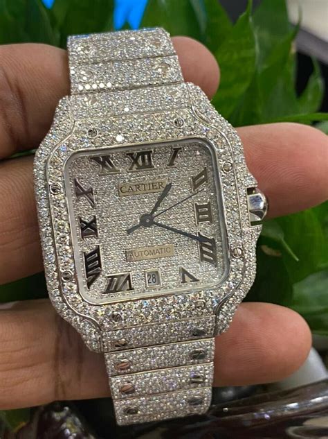 cartier santos diamond watch